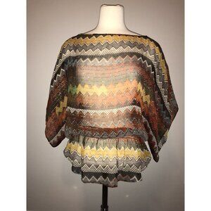Parker Anthropologie Silk Multi-color Top W/Geometric Print, Size S